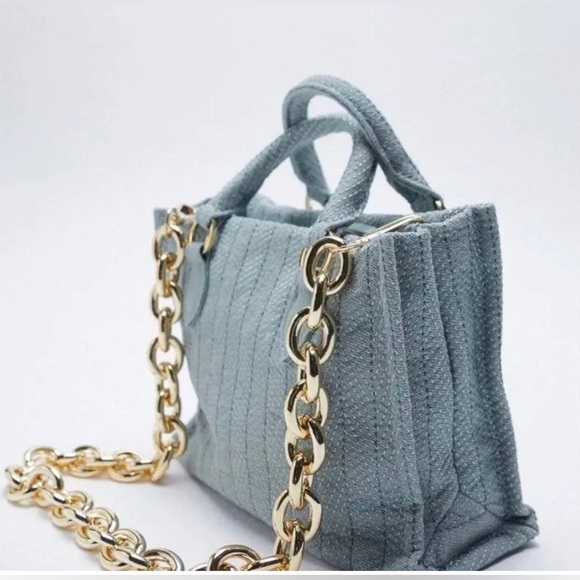 ZARA handbag,size medium,color azul NEW - Picture 3 of 12